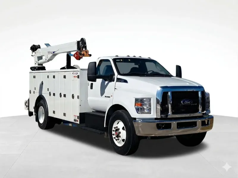 Ford chassis cab with crane and service body